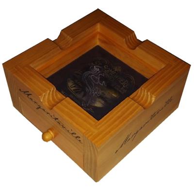 China Eco-friendly high quality wooden cigar gift box wtihe cigarette ashtray box for sale