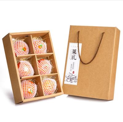 China Universal biodegradable stain apple fruit gift box 4/6/9/12 piece peach navel orange pomegranate gift box for sale