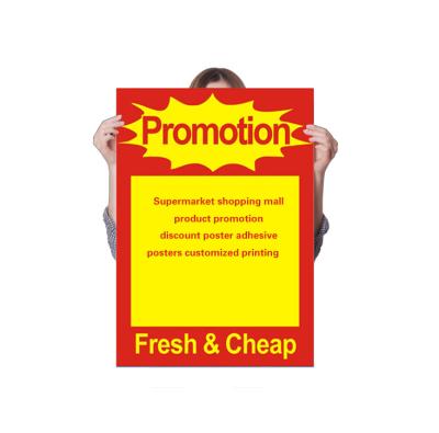 China paper & Cardboard Supermarket Shopping Mall Product Promotion Discount Poster Adhesive Posters Customized Printing for sale