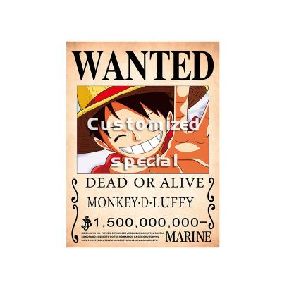 China paper & Straw Hat Regiment Lufei Wallpaper Wanted Poster One Piece Cardboard Room Wall Decoration Animation Entourage Poster for sale