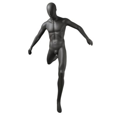 China Maternity male athletic mannequin in matte black with square metal base and foot&calf fittings for sale