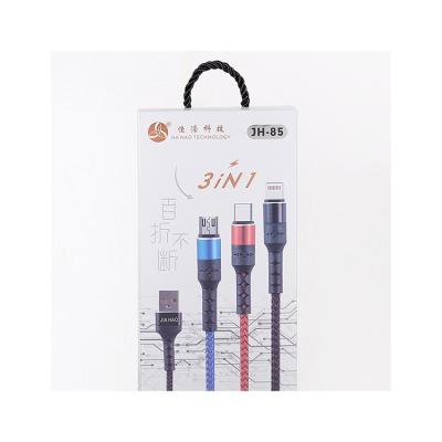 China Mobile phone Three-in-one Android interface / IOS interface / TYPE-C interface fast charging data cable for sale