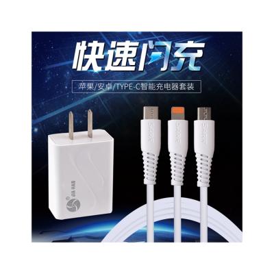 China Mobile Phone TYPE-C Interface Android Interface IOS Interface 5V=3A Smart Charger Set for sale