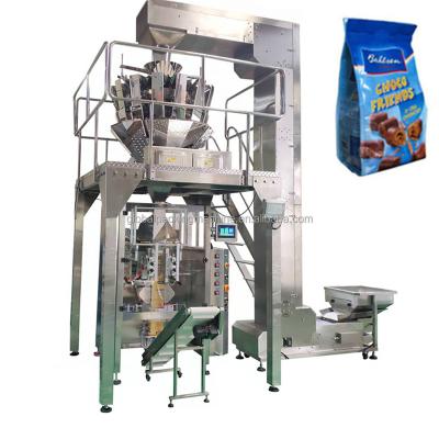 China Sprinkle Chocolate Bar Ice Cream Chips Automatic Cookie Popcorn Candy Snacks Vegetable Printing Sealer Vacuum Skin Seeds Packaging Machine for sale