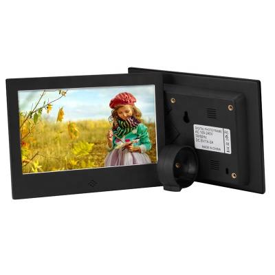 China Video Playback Universal 7 Inch Metal Digital Picture Frame 1024*600 Screen Media MP3 VCR Calendar Clock With Remote for sale