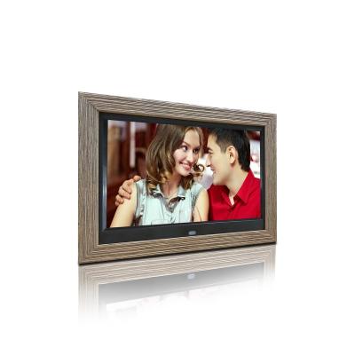 China Clock 10.1 Inch High Screen 1280*800 IPS Wooden Digital Photo Frame Digital Picture Frame for sale