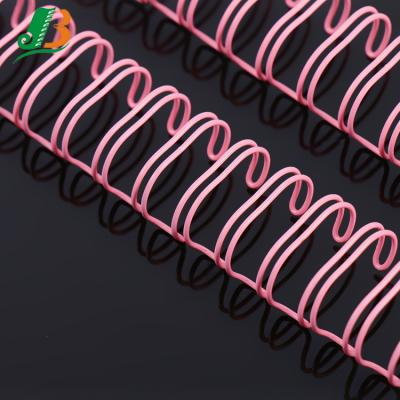 China For large 3/8 loops pitch 20 of 3:1 orange binding books and loose purple color double loop binding book wire binding ring for sale