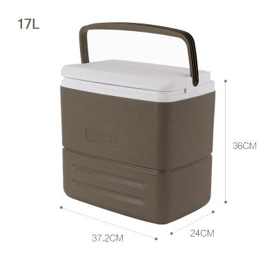 China 17L Insulated Plastic Cooler Box For Portable Fishing Cooler Box Cold Chain Carrying Plastic Box for sale