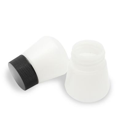 China Wholesale Custom Cosmetic Powder Packaging Black Lids Empty Mini White Hdpe Bottle 40ml Plastic Bottles for sale