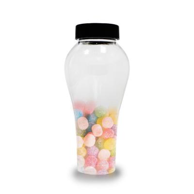 China Tamper Proof Unique Cap Food Packaging Bottle Candy Containers Empty 5oz Clear 150ml Transparent PET Plastic Bottle for sale