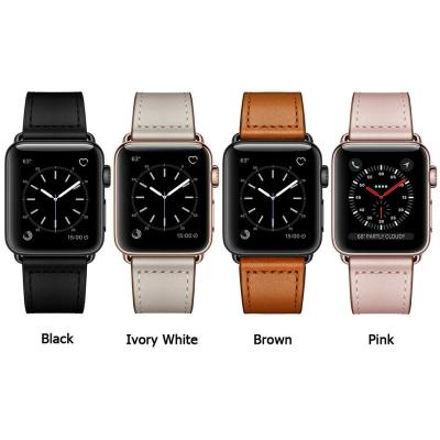 China 2021 Leather Manufacturers Best Wholesale Business Gift 22mm Apple Screws Leather Watch Strap for sale