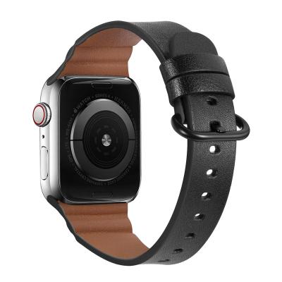 China Fashion Design Leather Multiple Color Genuine Leather Apple Strap One Piece Watch Bands for sale