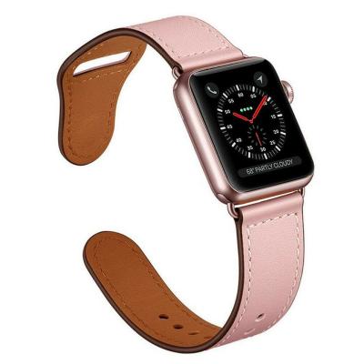 China 2021 Leather Manufacturers Best Wholesale Business Gift 22mm Apple Screws Leather Watch Strap for sale