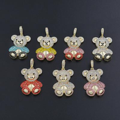 China FASHIONABLE Wholesale High Quality Pendant Bear Necklace Hip Hop Mens and Womens Gold Plated Jewelry 18k for sale