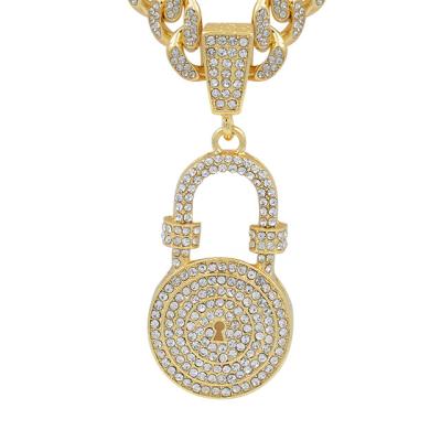 China Best Selling Hip Hop Lock Pendant Hip Hop Gold Plated Hip Hop Couple Pendant for sale