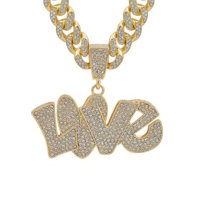 China Wholesale High Quality 18k Alloy Hiphop Love Pendant For Gift for sale