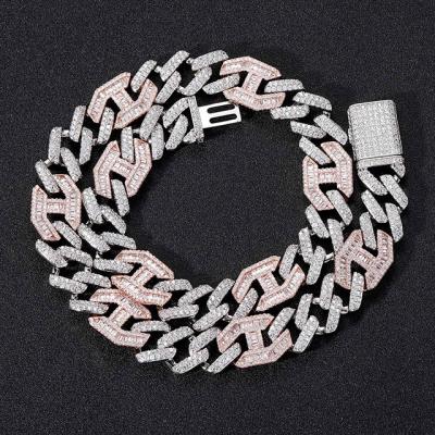 China 2021 Hiphop Jewelry Gold Silver Hip Hop Icy Jewelry Cuban Link Bracelet Necklace for sale