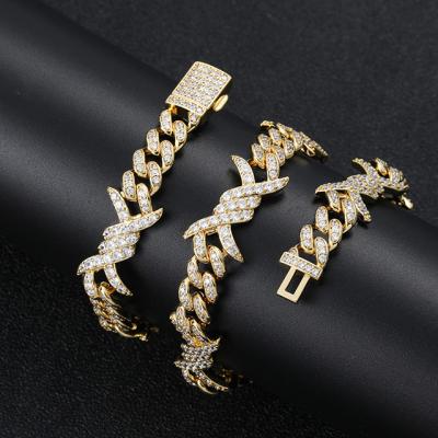 China High Quality European Hiphop Men's Cuban Link Hip Hop Chain Necklace Iced Out Miami Chain Necklace For Men's Gifts for sale