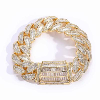 China Vintage European and American Zirconia Cuban Hip Hop Miami Chain Bracelet 20mm Bossy The Bracelet for sale