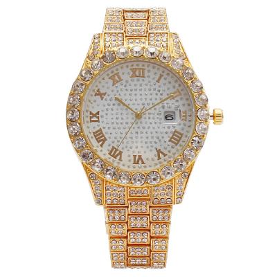 China Full Calendar Factory Direct Selling Hip Hop Jewelry Watch Diamond Trend Men's And Women's Watches for sale