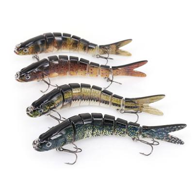 China New Arrival 8 Sections Trout Lure 140mm Bionic Hard Plastic False Bait Trout Hard Lure for sale