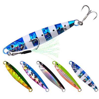 China Slow Casting Fall Fishing Lures Bait Sinking Flat Baiting Bait 20g 30g 40g 60g Lead Metal For Squid Tuna Jig Cord for sale