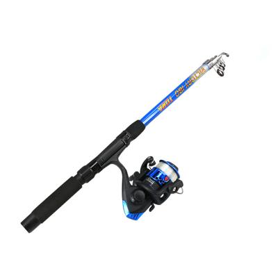 China Reed Hot Sale 1.8M Solid Carbon Fiberglass Telescopic Fishing Rod Suite And Reel Combo for sale