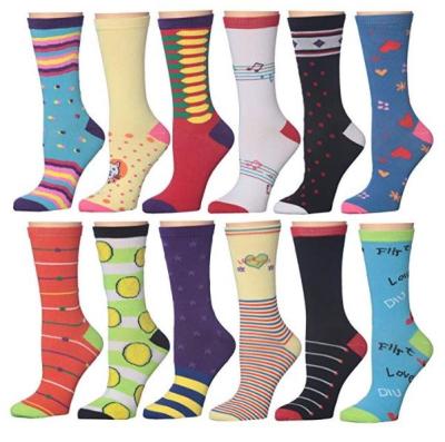 China Viable Women's Fashion Colorful Patterned Cute Funny Casual Crew Socks for sale