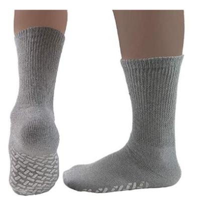 China Sustainable Non-slip Combed Diabetic Cotton Crew Sock Cushioned Foot Toe Smooth Seam Custom Sock for sale