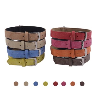 China Altra DETACHED Pet PU Webbing Soft Yellow Red Soft Genuine Leather Dog Collar For Training for sale