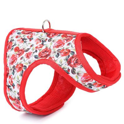 China Customized Hot Selling Customized Cute Print Logo Adjustable Size Safe Durable Dog Harness for sale