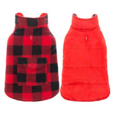 China Dogs Dog Clothes for Cold Weather Wearing, Fashionable Reversible Classic Plaid Dog Jacket Waterproof for sale