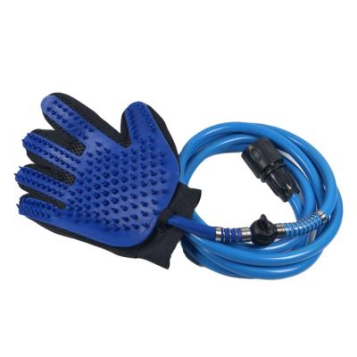 China Massage Viable and Beautiful Brush Glove with Water Pipe, Silicone Pet Hair Remover Pet Grooming Glove for sale