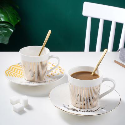 China Viable Dynamic Mirror Reflection Espresso Afternoon Tea Coffee Mug Customized Ceramic Tea Cup And Saucer for sale