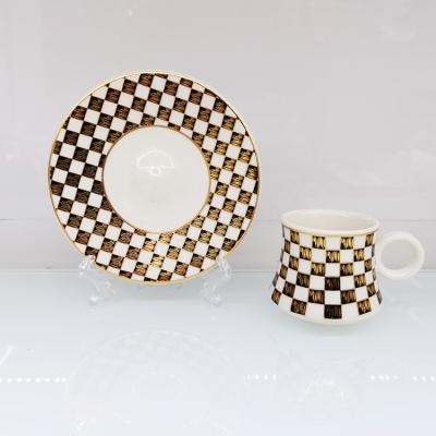 China Viable high quality drinkware wholesale Turkish ceramic coffee tea cups and saucers for sale