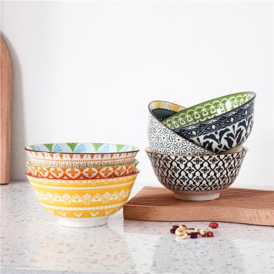 China Newcomers viable restaurant used boho handmade ceramic serving soup bowl japanese style ceramic bowl set for sale