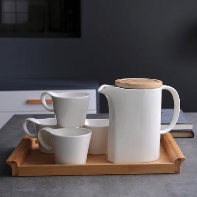 China Nordic Viable Design Household Simple White Black White Modern Porcelain Tea Cup Tea Set For Afternoon Tea for sale