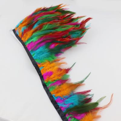 China DIY Factory Rainbow Feather Trim Feather Fringe For Fashion Art Design for sale