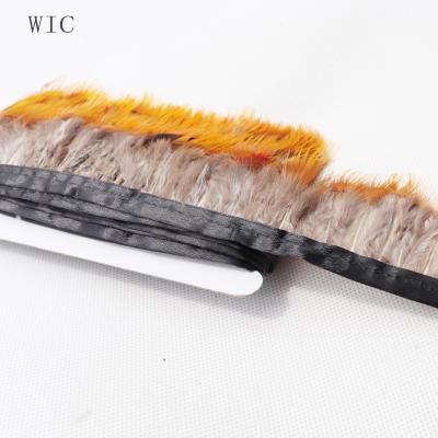 China 2018 DIY Gold Pheasant Feather High Quality Fringe for sale