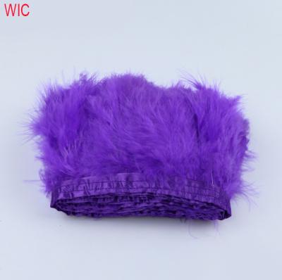 China Fluffy Purple Turkey Feather Color Turkey Feather Trim for sale