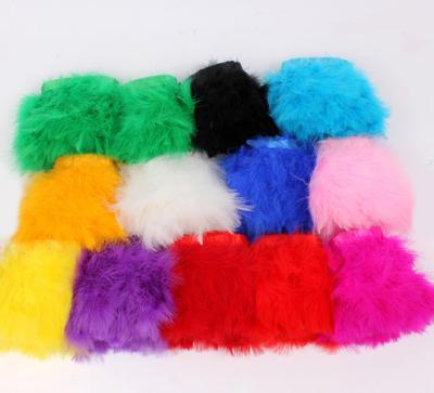 China Turkey feather factory price 15-20cm cheap dyed fuchsia feather fringe turkey feather trim for sale