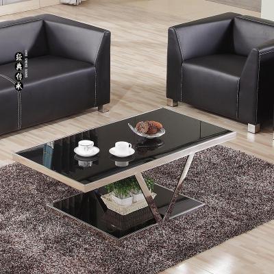 China Modern tempered glass stainless steel coffee table tea table office furniture creative tea table for sale