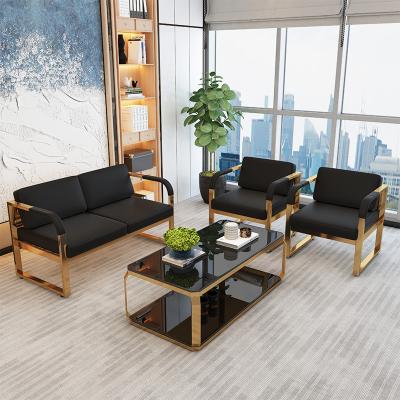 China Modern Simple Frame Sofa Stainless Steel Business Reception Office Leisure Office Sofa for sale