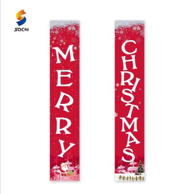 China Outdoor Decorative Home Hanging Wall Banner Christmas Holiday Porch Flag Banner Waterproof Eco-friendly for sale