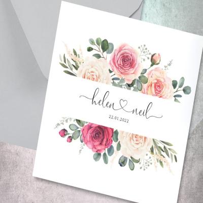 China All National Styles Are Customizable Customized All Occasion Greeting Card Flower Wedding Invitations Premium Greeting Card for sale