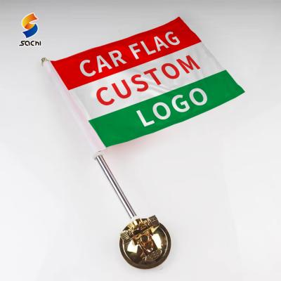 China Custom Healthcare Institutes Car Flags With Viscosity Post White Dye Sublimation England Logo Car Flags Car Window Flag for sale