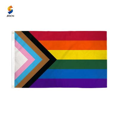 China Bright and vivid color. Besides the factory price 3*5 ft. digital printing polyester lgbt gay pride rainbow gay rainbow flag for sale