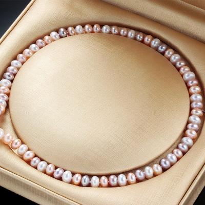 China Luster Pearl Necklace Freshwater Pearl Necklace 925 Silver Jewelry Browsing Necklace Real Fine Jewelry Lead Free Nickel Free Pearl for sale