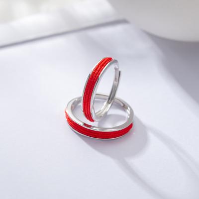 China 2021 CLASSIC sailing couples Ring Red Rope Couple Ring S925 Sterling Silver Red Rope Ring jewelry rope for sale