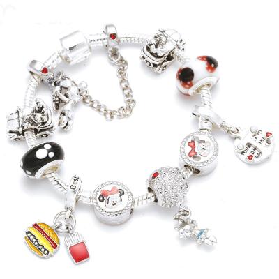 China 2021 Lead Free Nickel Free Sailing Hamburgers Mickey Charm Burger Charm Cartoon DIY Bracelet Jewelry Children Gifts for sale